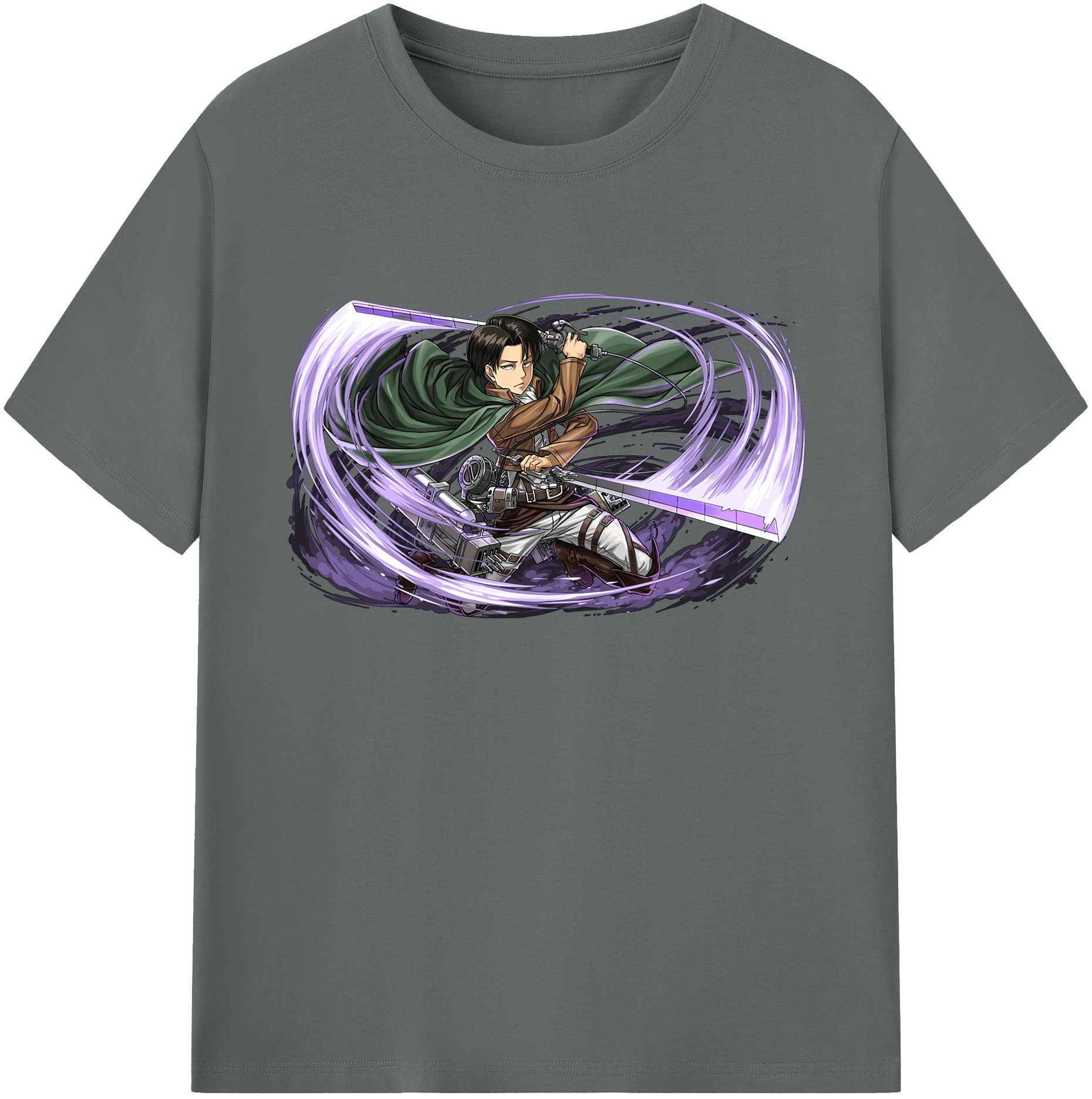 （画像用） 進撃の巨人 リヴァイ·アッカーマン Attack on Titan Levi Ackerman 綿100％ メンズ半袖Tシャツ｜肌触りやわらか＆通気性
